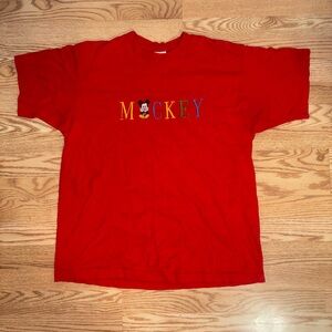 VTG Mickey & Co. T-Shirt XL Red 90s Disney Mouse Single Stitch Embroidered